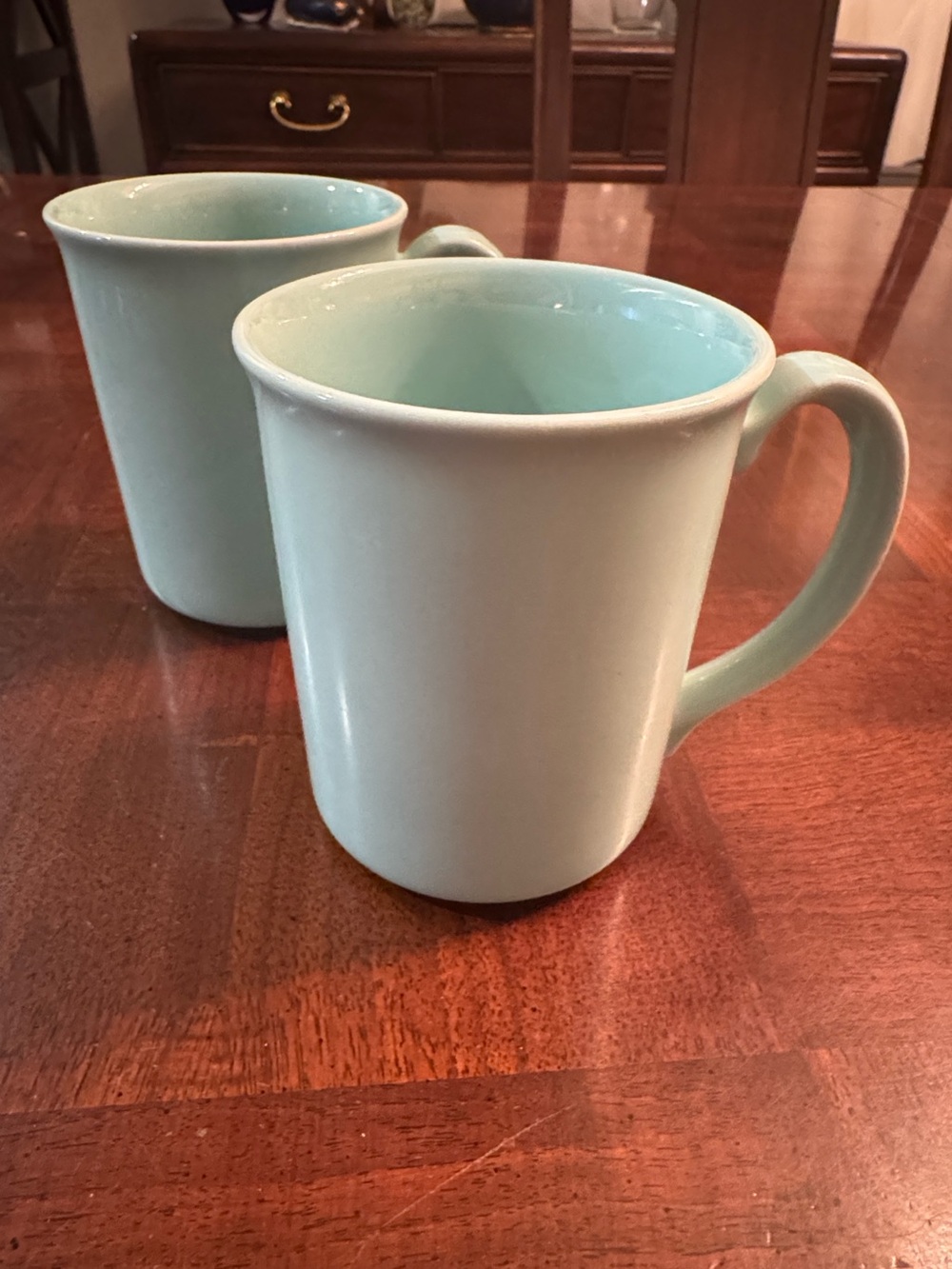 1970's Vintage Corning Ware Coffee Mug Turquoise Aqua Sea Foam Green Teal Cups